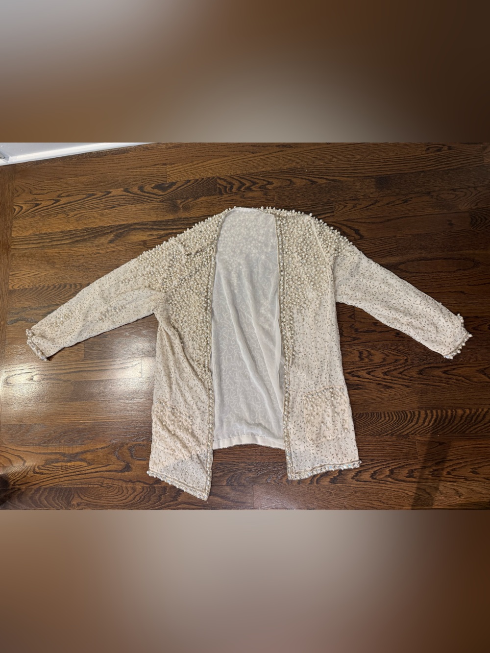 Vintage Hand Stitched Pearl and Beaded Cardigan